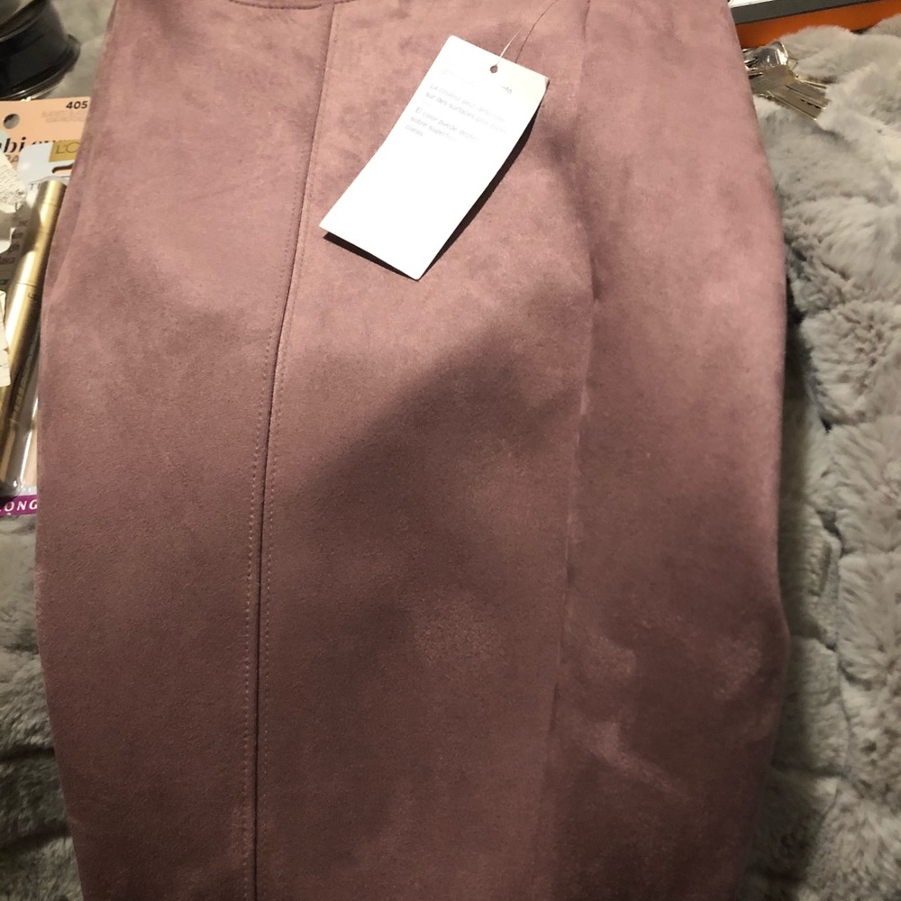 Suede slip on dress pants